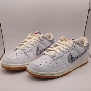 NEW Nike Dunk Low Washed Denim/White Sneakers Size W:8.5 M:7 US FN6881100